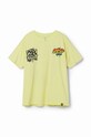 Desigual tricou de bumbac pentru copii print galben 24SBTK02