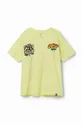 żółty Desigual t-shirt bawełniany dziecięcy Chłopięcy