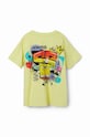 Desigual tricou de bumbac pentru copii 24SBTK02 galben SS24