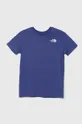 fioletowy The North Face t-shirt bawełniany dziecięcy REDBOX TEE (BACK BOX GRAPHIC) Chłopięcy