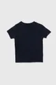 Μωρό βαμβακερό μπλουζάκι Guess σκούρο μπλε