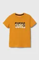 pomarańczowy Guess t-shirt bawełniany dziecięcy Chłopięcy