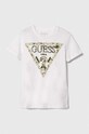 Guess t-shirt bawełniany dziecięcy nadruk biały L4GI03.K8HM4.PPYH