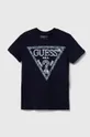 темно-синій Дитяча бавовняна футболка Guess Для хлопчиків