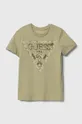 zielony Guess t-shirt bawełniany dziecięcy Chłopięcy