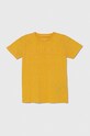 Guess tricou de bumbac pentru copii imprimeu galben L4GI09.K6XN4.PPYH