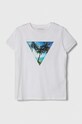 Guess t-shirt bawełniany dziecięcy aplikacja biały L4GI10.K8HM4.PPYH