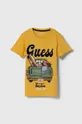 жовтий Дитяча бавовняна футболка Guess Для хлопчиків