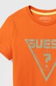 Chłopiec Guess t-shirt dziecięcy L4GI34.J1314.PPYH pomarańczowy