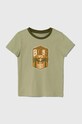 Guess t-shirt bawełniany dziecięcy nadruk zielony N4GI12.K8HM4.PPYH