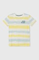 Pepe Jeans tricou de bumbac pentru copii REI print galben PB503838