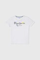 Pepe Jeans t-shirt bawełniany dziecięcy REDELL nadruk biały PB503849