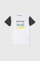 Pepe Jeans tricou de bumbac pentru copii RICK print alb PB503850