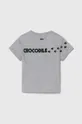 Дитяча бавовняна футболка Lacoste сірий