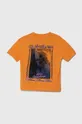 Παιδικό βαμβακερό μπλουζάκι Quiksilver BACKFLASHSSYTH πορτοκαλί