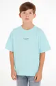 modra Otroška bombažna kratka majica Calvin Klein Jeans Fantovski