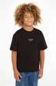 crna Dječja pamučna majica kratkih rukava Calvin Klein Jeans Za dječake