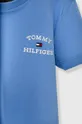 Дитяча бавовняна футболка Tommy Hilfiger блакитний