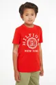 червоний Дитяча бавовняна футболка Tommy Hilfiger Для хлопчиків