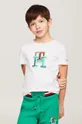 biały Tommy Hilfiger t-shirt bawełniany dziecięcy Chłopięcy