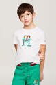 Tommy Hilfiger t-shirt bawełniany dziecięcy nadruk biały KB0KB08813.128.176.PPYH