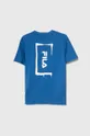 Otroška bombažna kratka majica Fila LEGAU modra