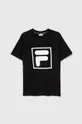 чёрный Детская хлопковая футболка Fila LEIENKAUL Для мальчиков