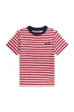 czerwony Polo Ralph Lauren t-shirt bawełniany dziecięcy Chłopięcy