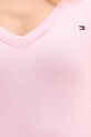 Βαμβακερό μπλουζάκι Tommy Hilfiger WW0WW40584 ροζ