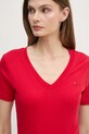 Bavlnené tričko Tommy Hilfiger červená WW0WW40584