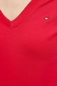 Βαμβακερό μπλουζάκι Tommy Hilfiger WW0WW40584 κόκκινο