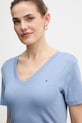 Βαμβακερό μπλουζάκι Tommy Hilfiger μπλε WW0WW40584