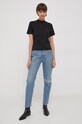 Bavlněné tričko Tommy Hilfiger WW0WW40586 černá AW24