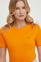 Îmbrăcăminte Tommy Hilfiger tricou din bumbac WW0WW40587 portocaliu