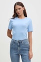 Bavlněné tričko Tommy Hilfiger modrá WW0WW40587