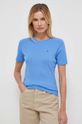Tommy Hilfiger t-shirt bawełniany WW0WW40587 niebieski SS25