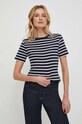 Pamučna majica Tommy Hilfiger WW0WW40587 mornarsko plava SS25