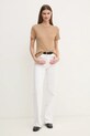 Tommy Hilfiger tricou din bumbac WW0WW40587 maro SS25
