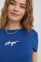 HUGO t-shirt bawełniany niebieski 50508289