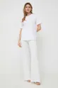 Βαμβακερό μπλουζάκι Elisabetta Franchi λευκό