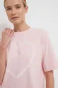różowy Guess t-shirt bawełniany GRAPHIC
