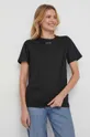 μαύρο Βαμβακερό μπλουζάκι Calvin Klein Γυναικεία