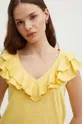 żółty Lauren Ralph Lauren t-shirt bawełniany