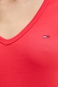 Tommy Jeans tričko dámské bavlněné s elastanem DW0DW17385 červená