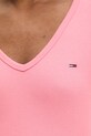 Tommy Jeans tričko dámské bavlněné s elastanem DW0DW17385 růžová