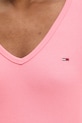 Tommy Jeans tričko dámské bavlněné s elastanem DW0DW17385 růžová