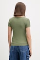 Oblečení Tommy Jeans tričko dámské bavlněné s elastanem DW0DW17385 zelená