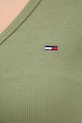 Tommy Jeans tričko dámské bavlněné s elastanem DW0DW17385 zelená