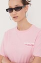 Tommy Jeans t-shirt bawełniany różowy DW0DW17376