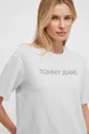 Bombažna kratka majica Tommy Jeans siva